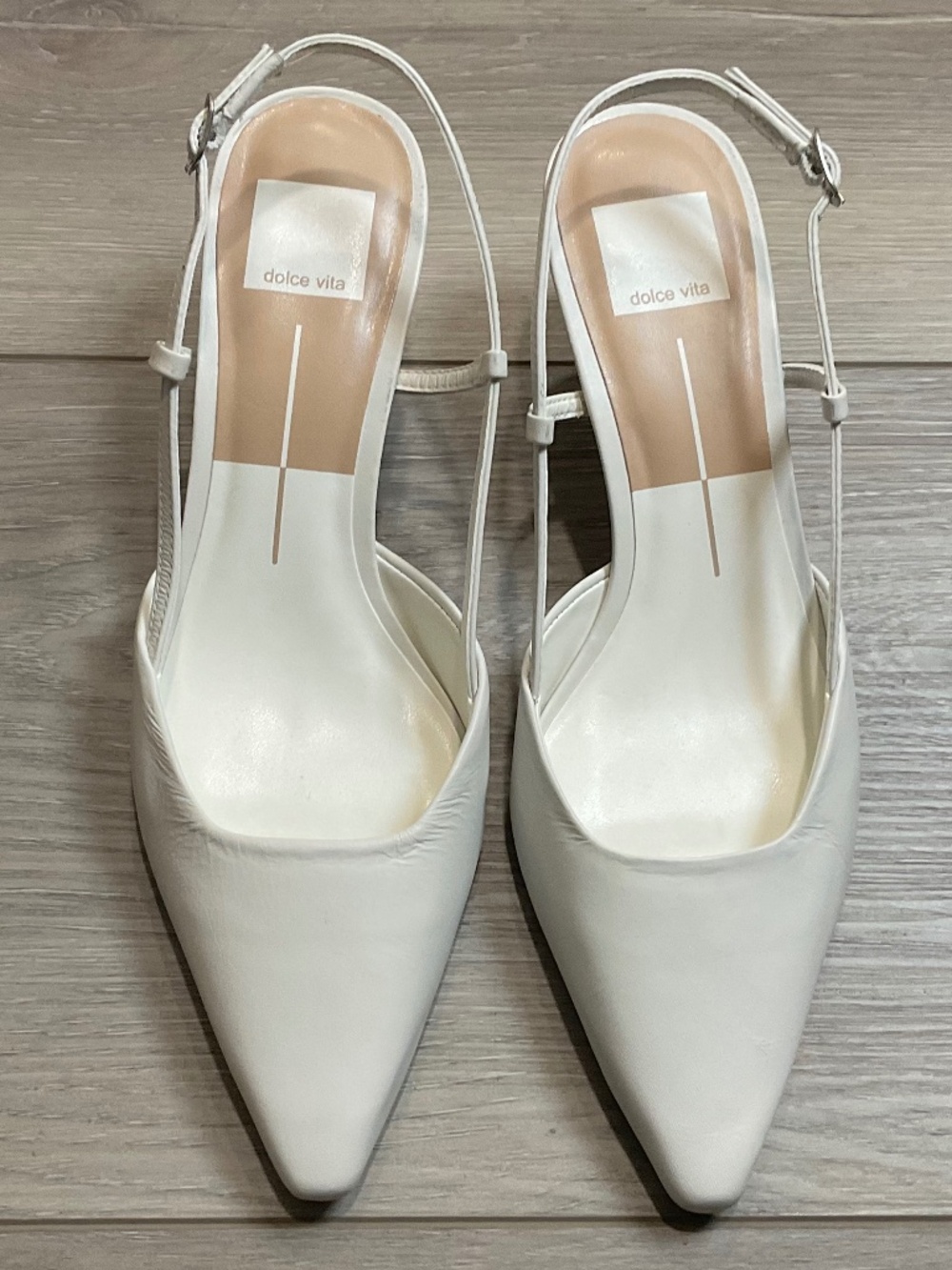 DOLCE VITA Odela Slingback Heels in White Leather Size 8 NEW - Picture 2 of 11